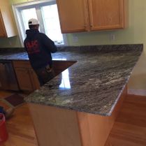 Dark Granite Counter Top in Kitchen